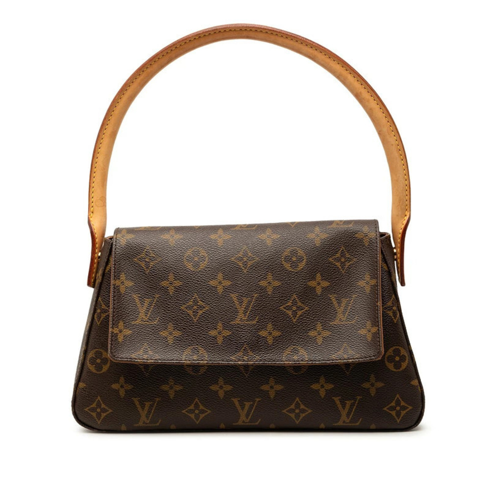 Louis Vuitton Monogram Looping Shoulder Bag Handbag Brown Leather